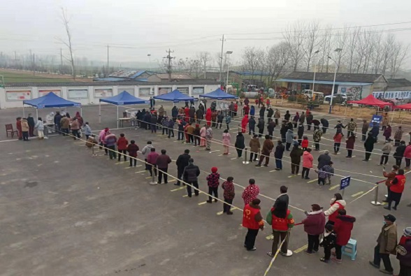 附件1：古饶镇紧张有序的核酸检测应急演练现场.jpg